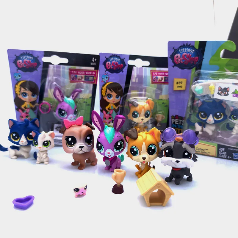 

Littlest pet shop, пастушья собака, домик, кролик, мобильные интерактивные игры, ПВХ Подарочная коробка, модели игрушек, 2 шт. по цене