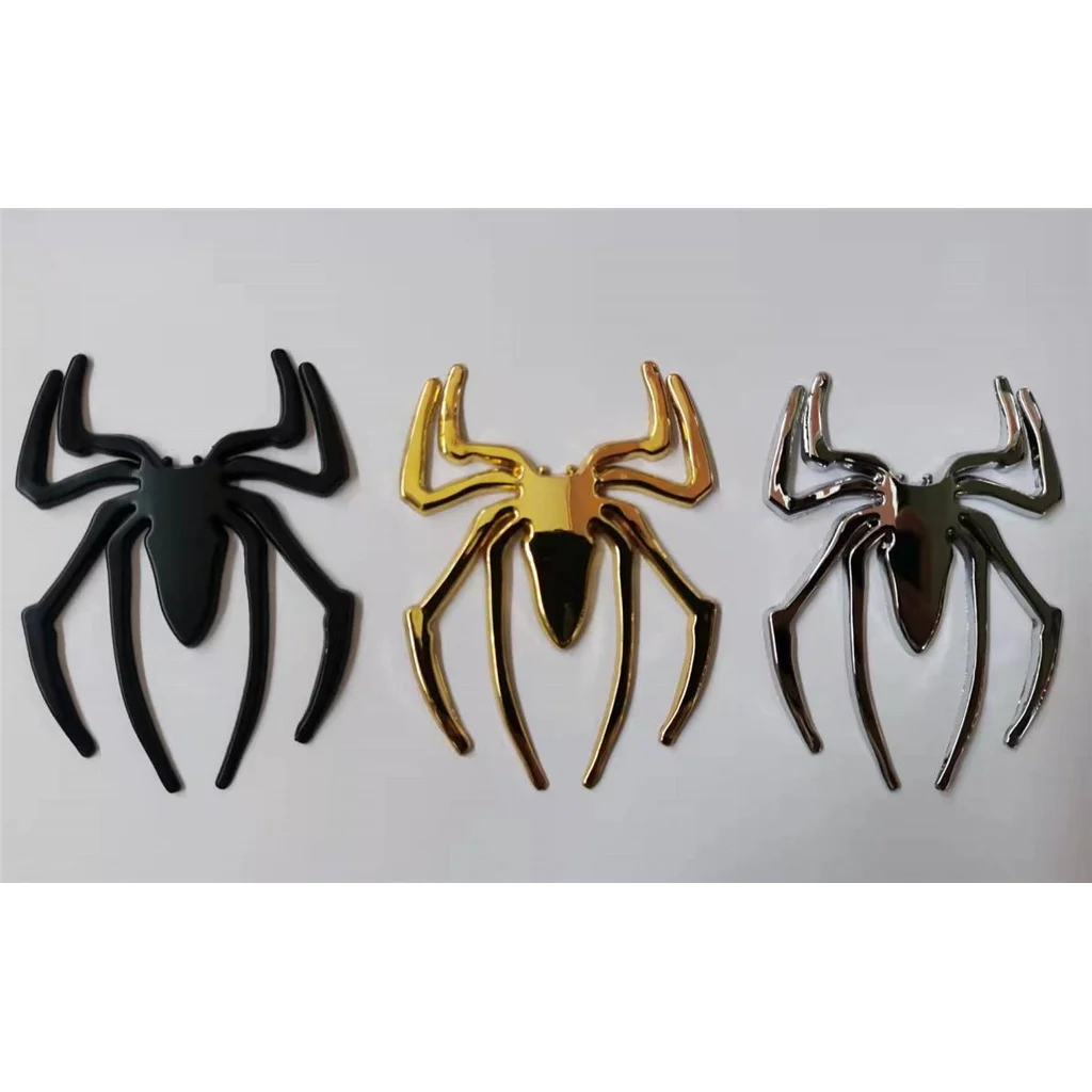 Автомобильная наклейка s Универсальная металлическая эмблема в форме паука