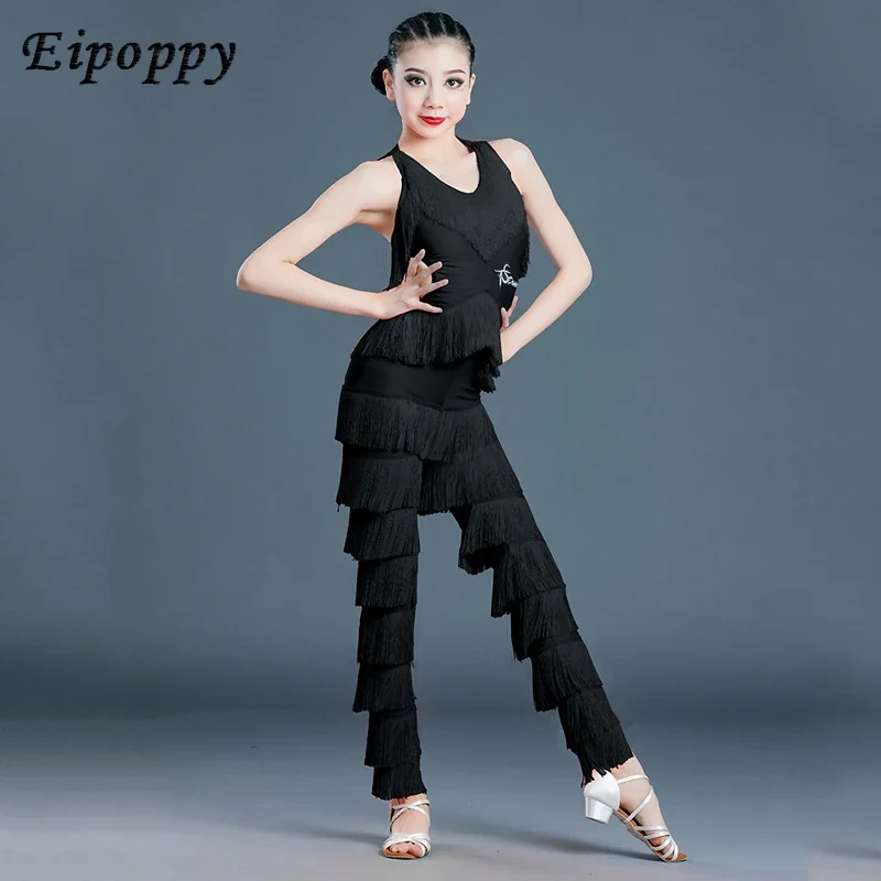 Женское платье для латиноамериканских танцев комбинезон с бахромой и кисточками