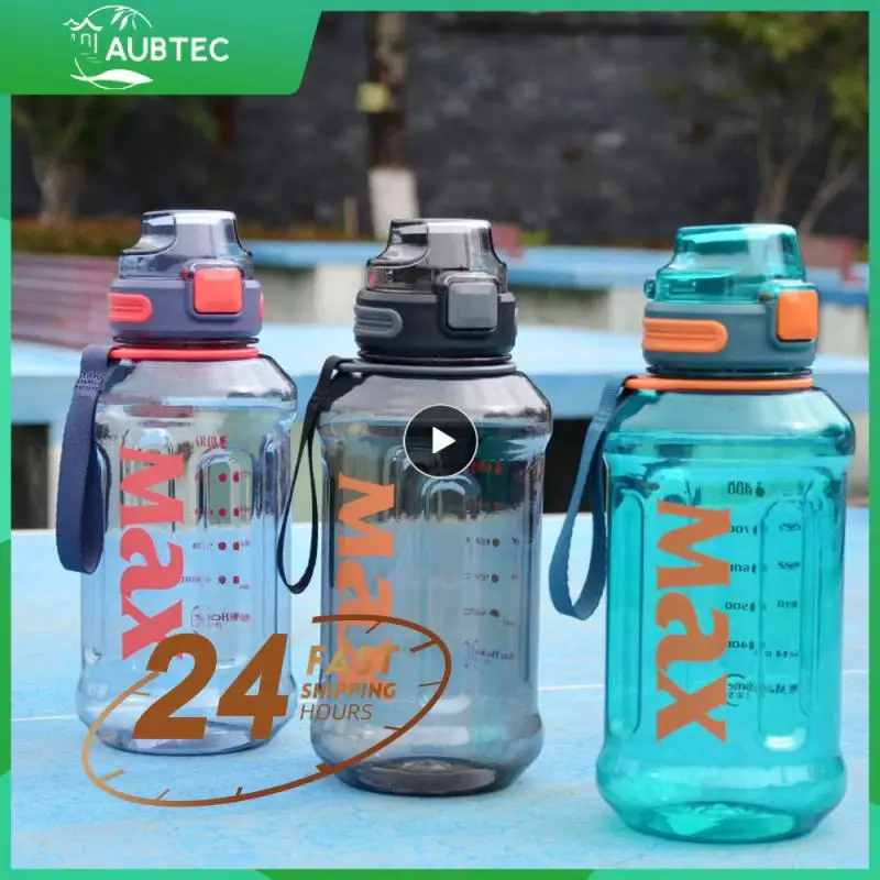 

1-5 шт. бутылка для воды большой емкости для спорта с веревкой, прочные портативные пластиковые бутылки для питья для спортзала, фитнеса и улицы
