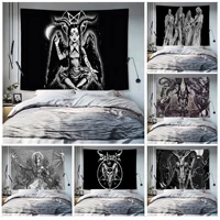 satanic cartoon tapestry for living room home dorm decor ins home decor