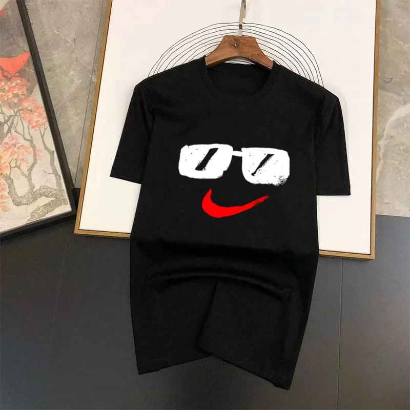 

2023 Summer Cotton Tshirt Sporty Luxury Brand Print Men T-shirt Short Sleeved Street Casual Women Y2k Streetwear Tops