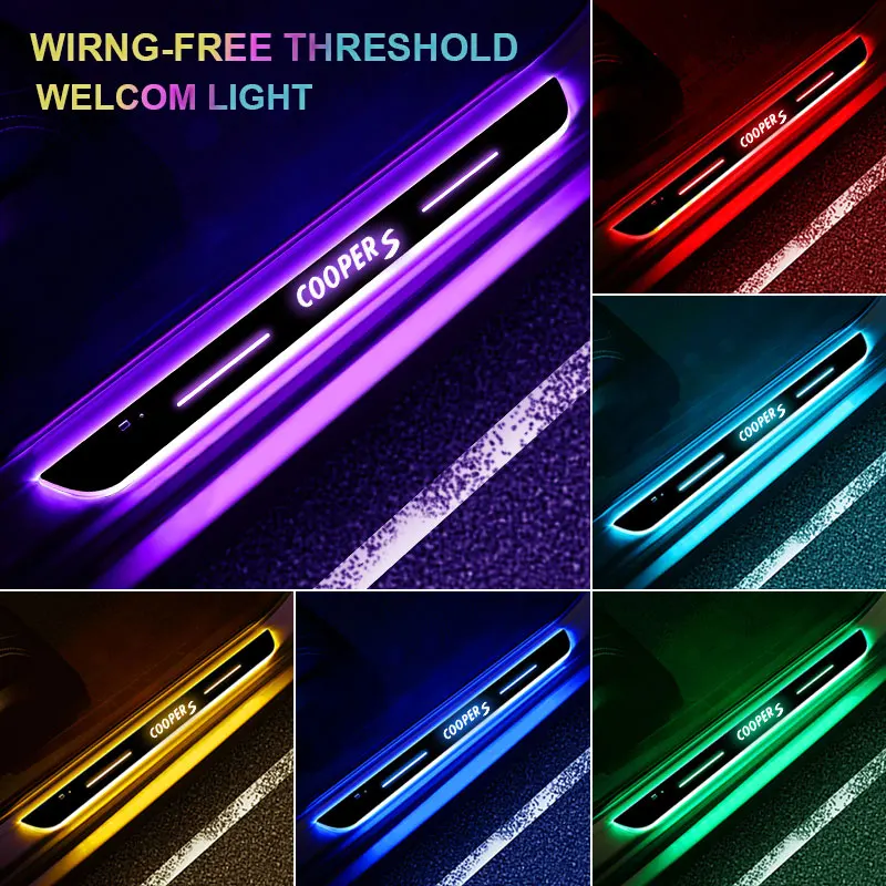 

Car door Sill light logo Projector lamp Power Moving LED Welcome Pedal For Cooper R55 R56 R60 R61 F55 F56 F60r One S JCW Car