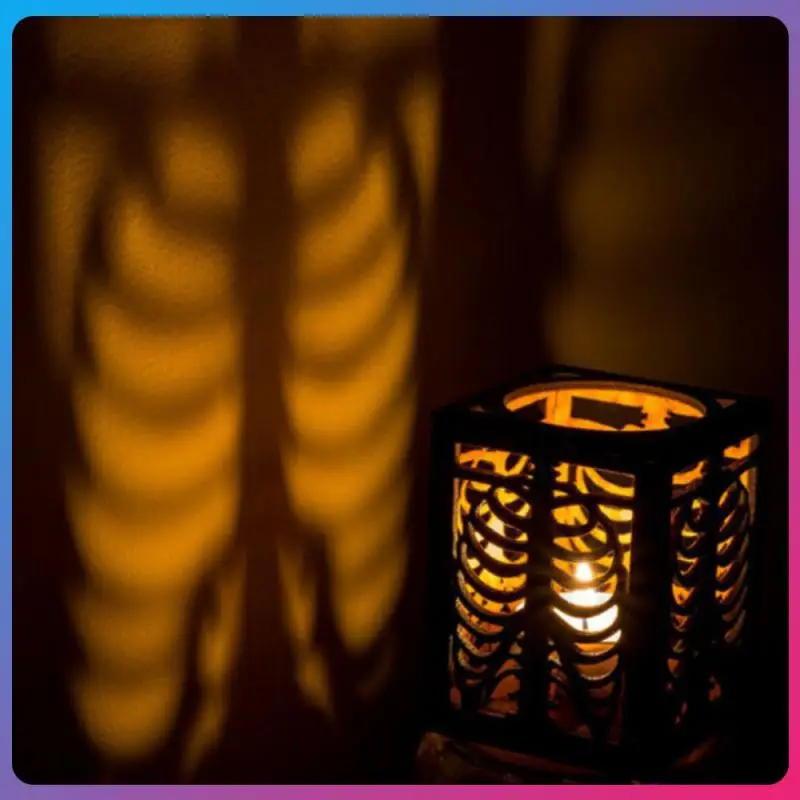 

Skeleton Shadow Lamp Shade Halloween Decor Bedroom Dinning Home Parlor Wooden Realistic Skeleton Rib Ornament LED Lamp Shade New