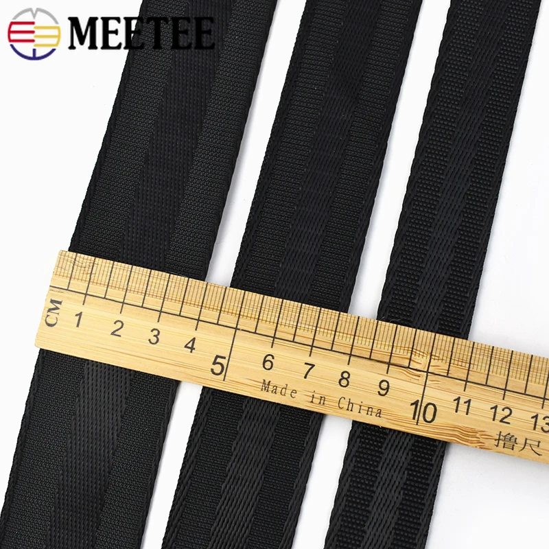 2/5/10 м 25-50 мм черная полиэфирная нейлоновая лента для ремня рюкзака ошейника