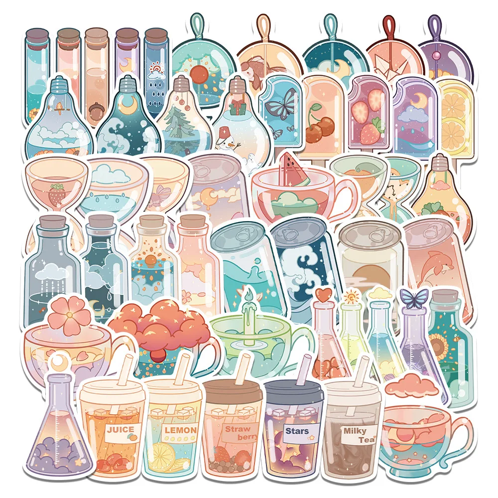 

10/50PCS Cartoon Cute Manga Kawaii Kpop Cute Drink Graffiti Stickers Aesthetic for Phone Laptop Scrapbook Diary Luggage Sticker