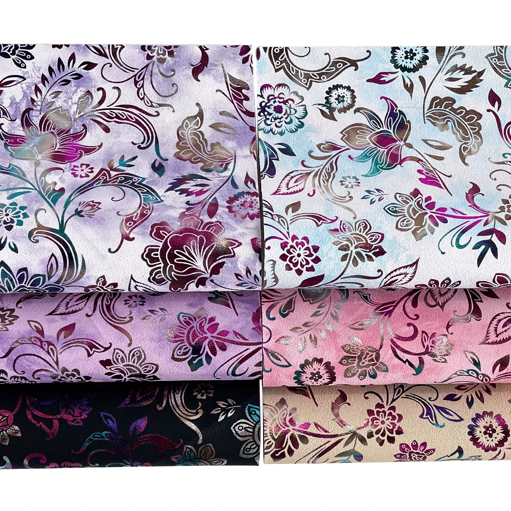 6 Упаковок Листов Из Искусственной Кожи Формата А4 С Цветочным Узором Для