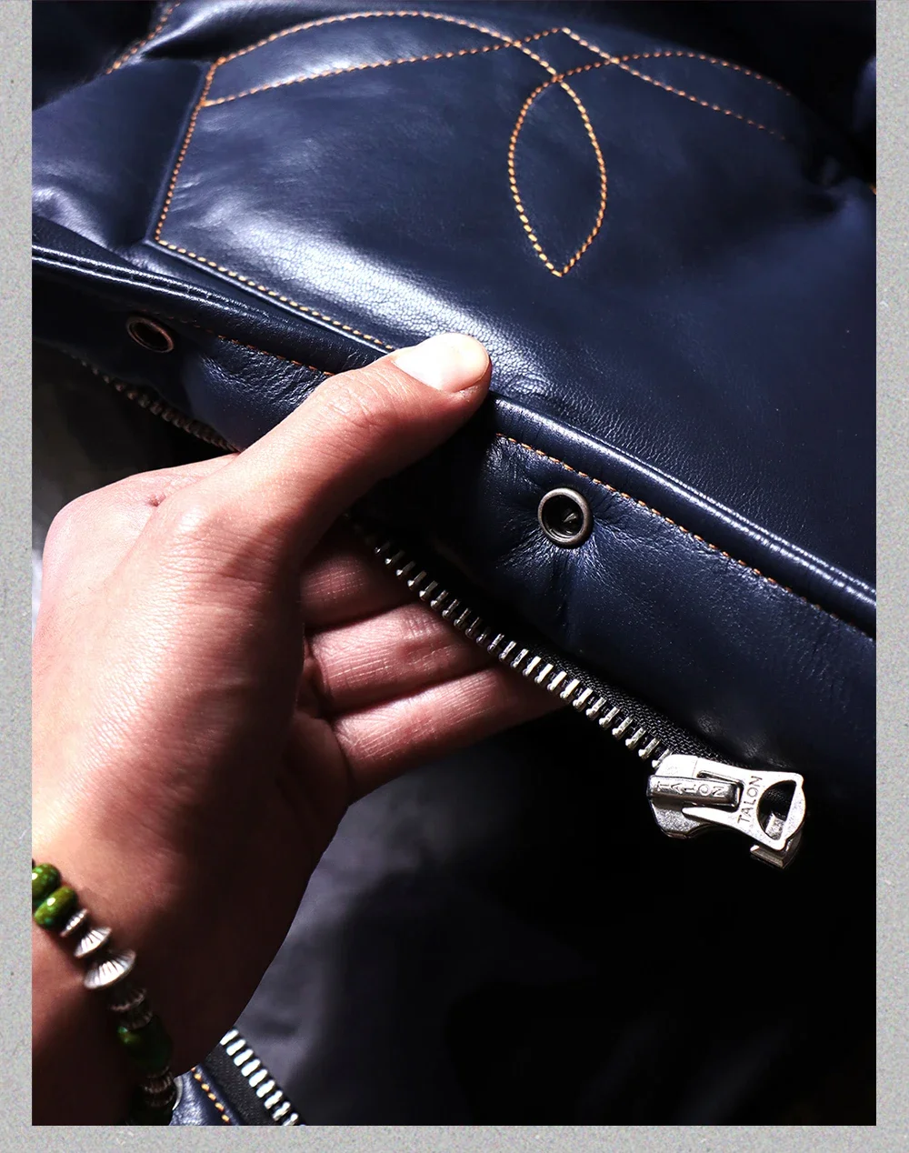 Мужской винтажный теплый пуховик из козьей кожи с тупой бритвой натуральной