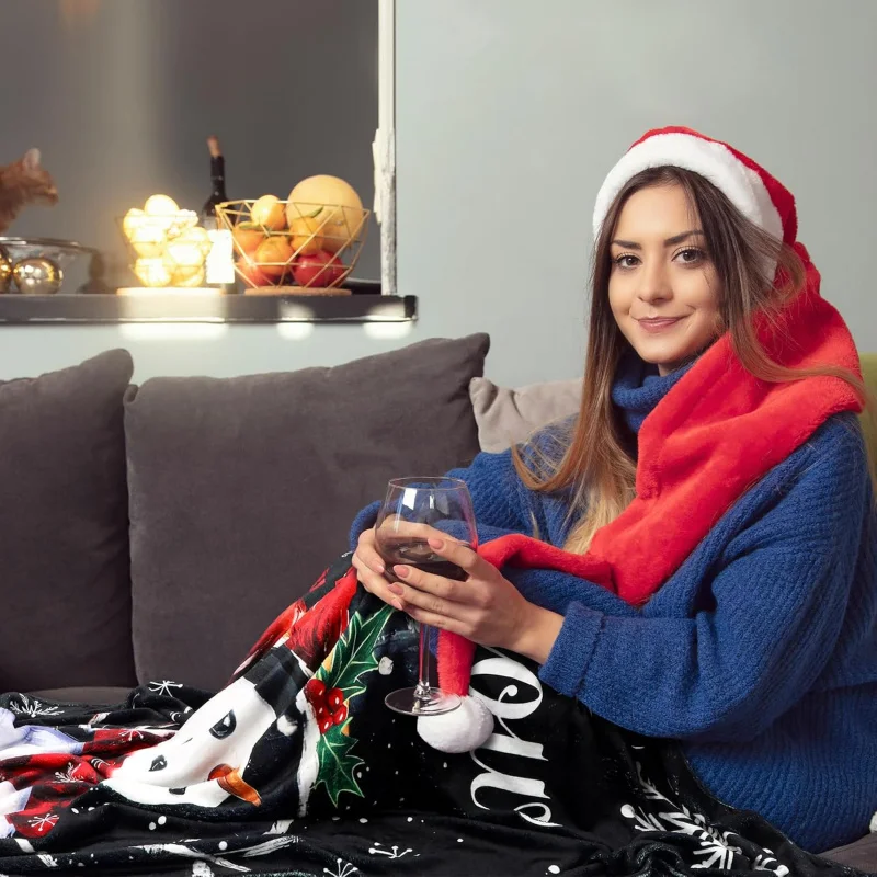 Рождественское одеяло в виде снежинки Boye черное красное Bishop Bird зимний фермерский