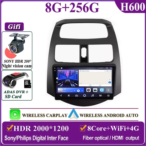 QLED Android 13 автомобильный стерео плеер для Chevrolet Spark 2010 - 2016 мультимедийный GPS автомобильное радио DVD НАВИГАЦИЯ Carplay головное устройство BT