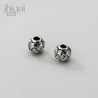 6mm 1pc 925 sterling silver spacer charm beads for diy bracelet making solid silver fine jewelry finding