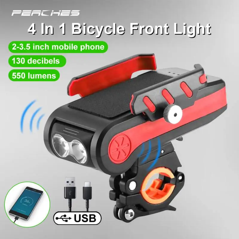 

4 в 1, многофункциональная вспышка для велосипеда, 2400 мАч