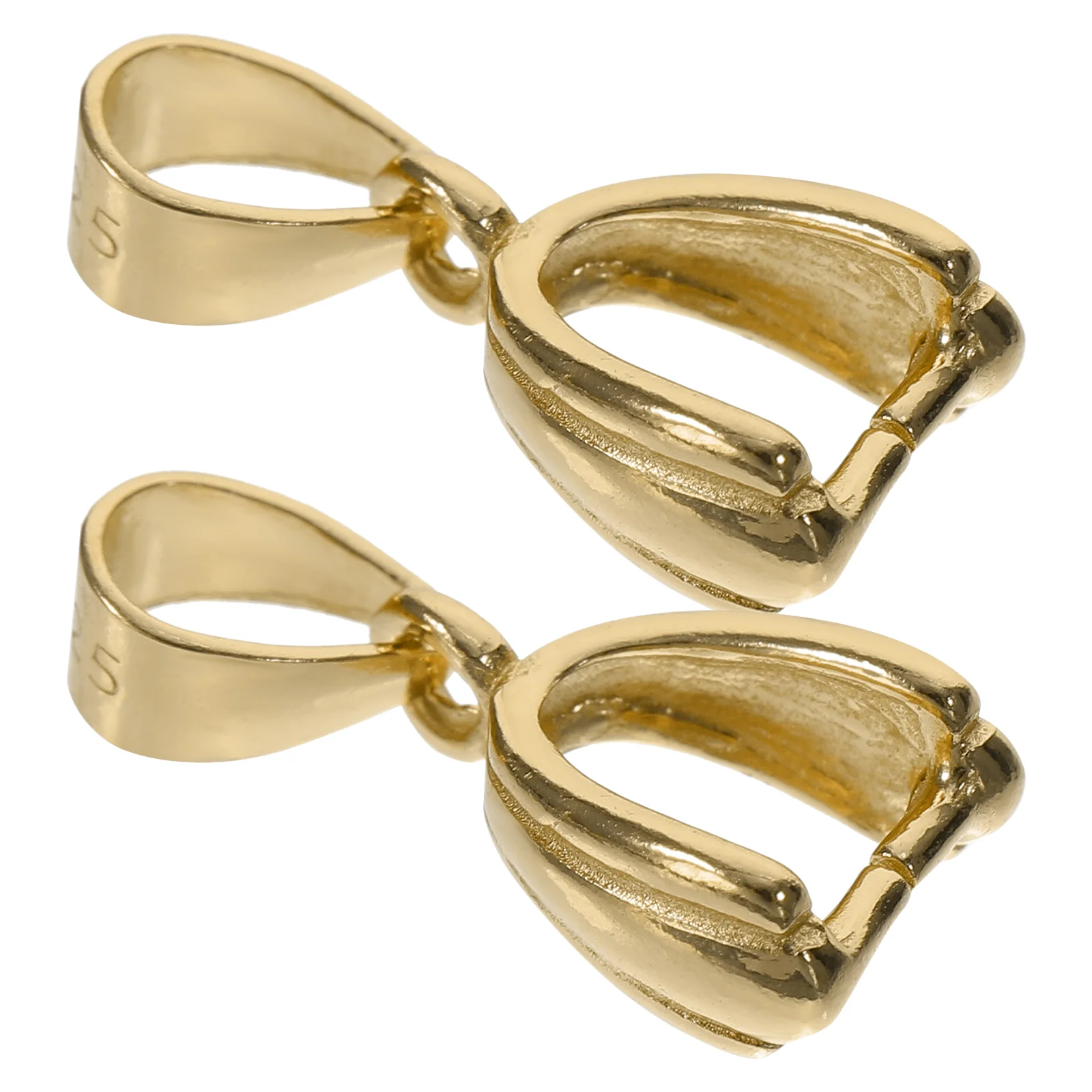 

2 Pcs Silver Necklace Pendant Clip Bails Jewelry Making Stones Charm Holder Coat Hanger Intricate Clasp 925 Supplies Clasps