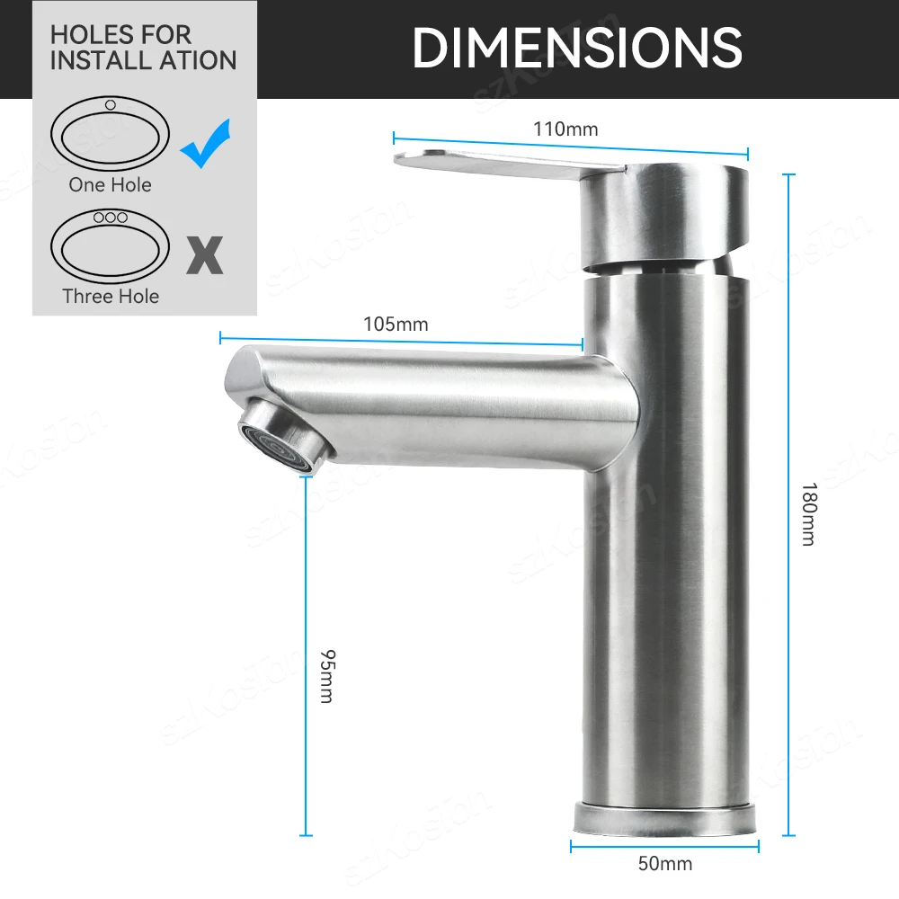 

Смеситель для раковины SZKOSTON Палубный Нержавеющая сталь