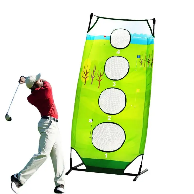 

Golf Chipping Net Target Practice Chipping Net Golf Training Supplies With Four Holes Iron Frame For Girls Boys Beginners Golfer