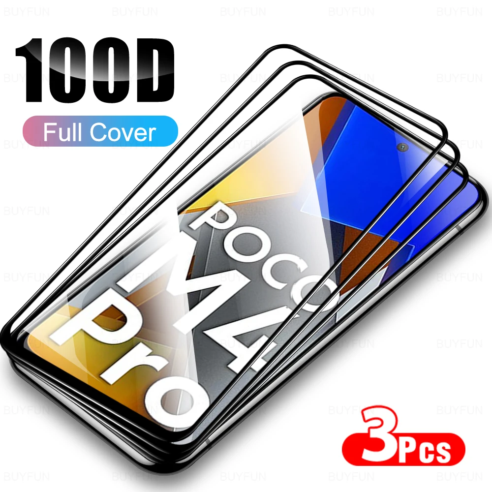 

Защитное стекло с полным покрытием для Xiaomi Mi Poco M4Pro M4 Pro X4Pro X4 Pro M X 4 PocoM4, 3 шт., защита экрана 6,43 дюйма MZB0B5VIN
