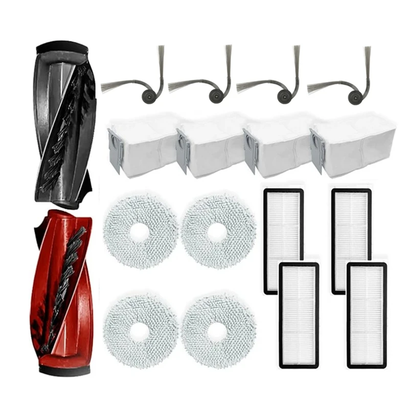 Replacement Parts Compatible For Roborock Qrevo Curve/P20 Pro Robot Vacuum Main Brush Set Dust Bags HEPA Filters