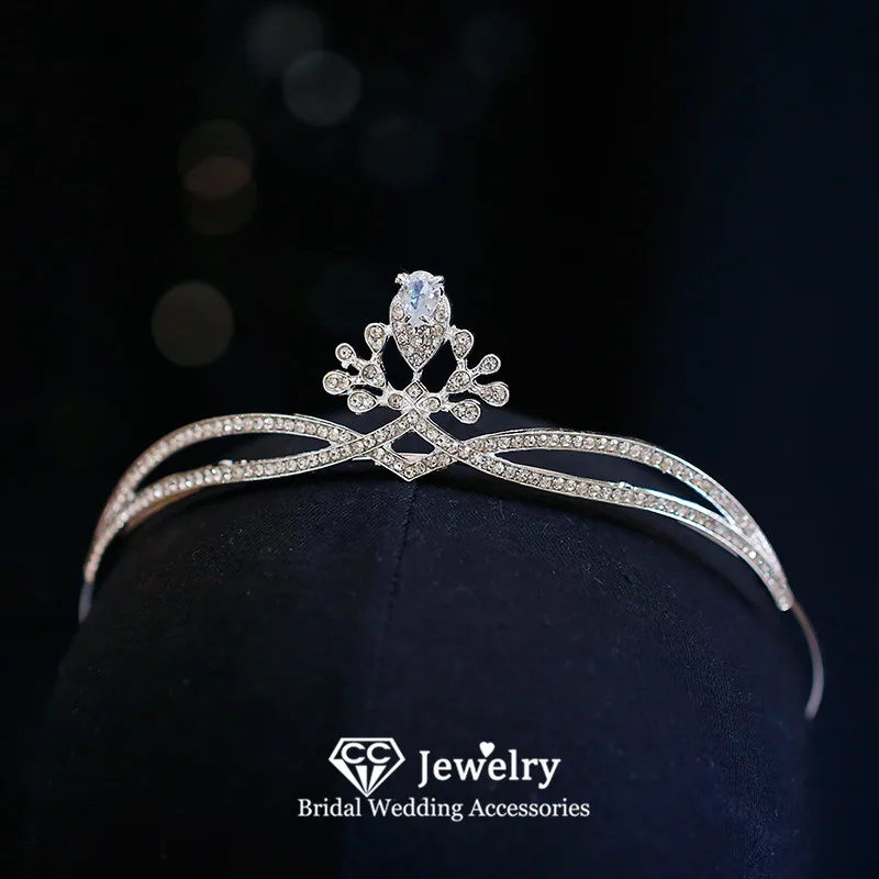 CC Хрустальная корона свадебные аксессуары женский головной убор свадебное платье обручальные головные уборы в форме капли воды диадема головные повязки HS177