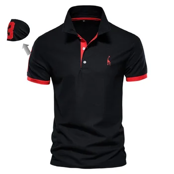 Embroidery 35% Cotton Polo Shirts for Men Casual Solid Color Slim Fit Mens Polos New Summer Fashion Brand Men Clothing 1