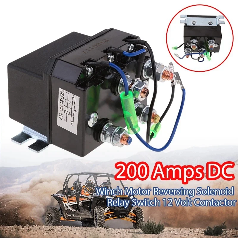 

12V200A Winch Solenoid Relay Contactor Winch Rocker Switch Thumb for ATV/UTV