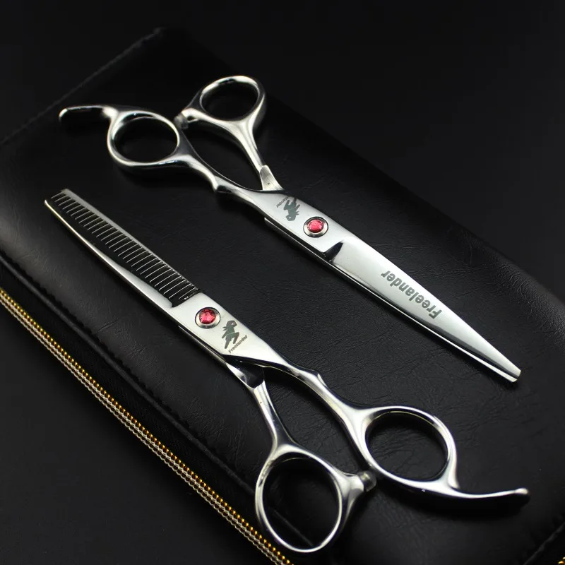 

7 Inch Downward Curved Dog Grooming Scissors Thinning Texturizing Shears Professional Safety Blunt Tip Trimming Shearing for Dog