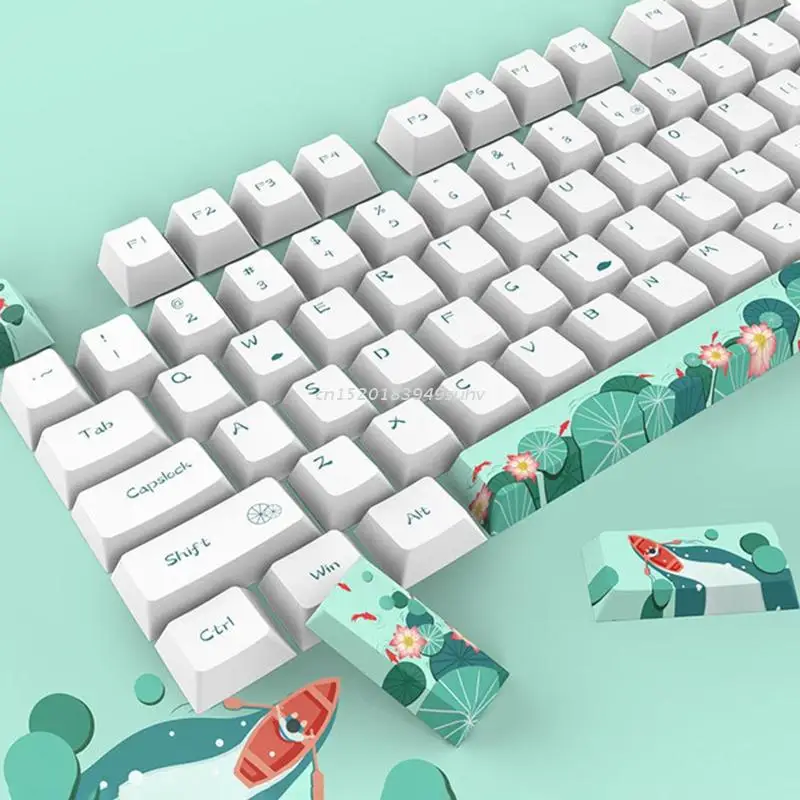 

108 клавиш, колпачки для игровых ключей, PBT, 5 сторон, сублимационный колпачок для сублимации, колпачки для ключей с вишневым профилем, 6,25 7U для ...