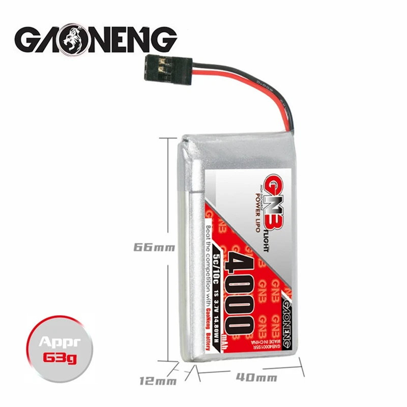 GAONENG GNB 1S 3 7 V 4000mAh 5C/10C Lipo батарея с JR Разъем передатчик посылка для Sanwa M17 RC шаблон