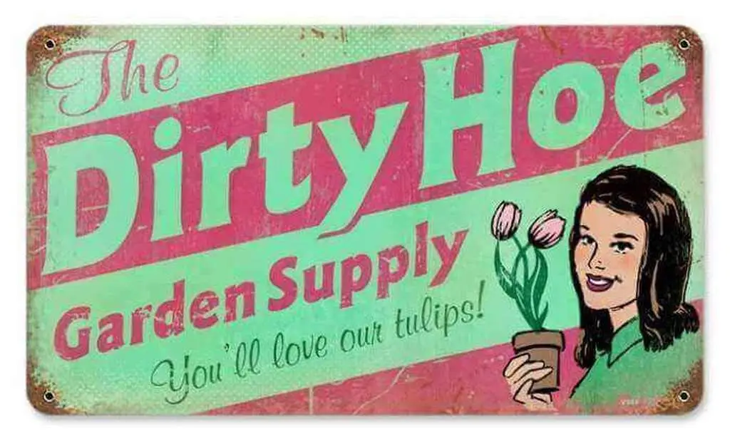 

Retro Dirty Hoe Garden Metal Tin Sign Tin Sign Vintage Coffee Wall Coffee and Bar Decoration 40.64 X30.48cm Tin Sign