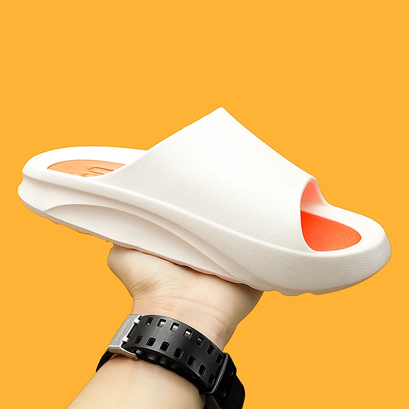 2022 New Slippers Flip Flops Solid Sandals Men Fashion Outside Thick Non-slip Sole Bathroom Home Thicker Comfortable  Slipper