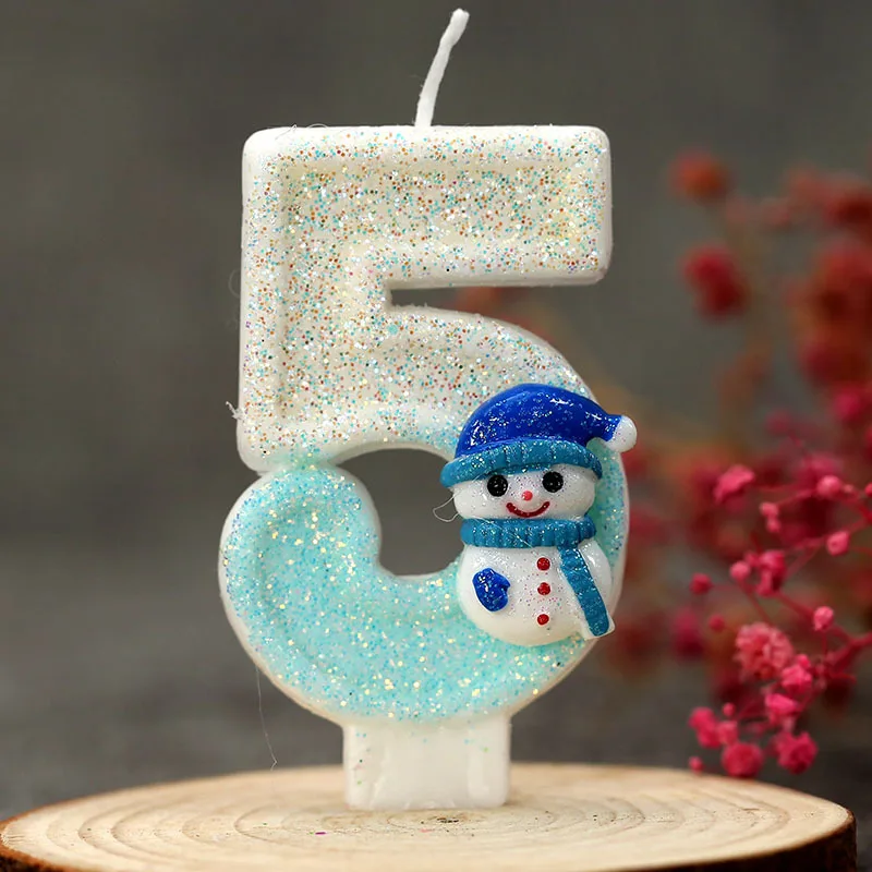 Рождественская Корона Снеговика С Днем Рождения Розовый Цветок Торт Топпер