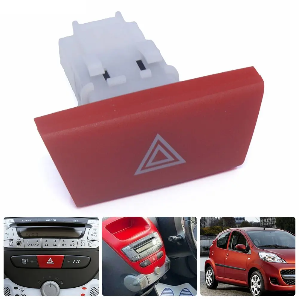 

Lamp Switch For Peugeot 107 Car Repair Warning Light Switch Hazard Warning Button Emergency Hazard Flasher 6490.NG