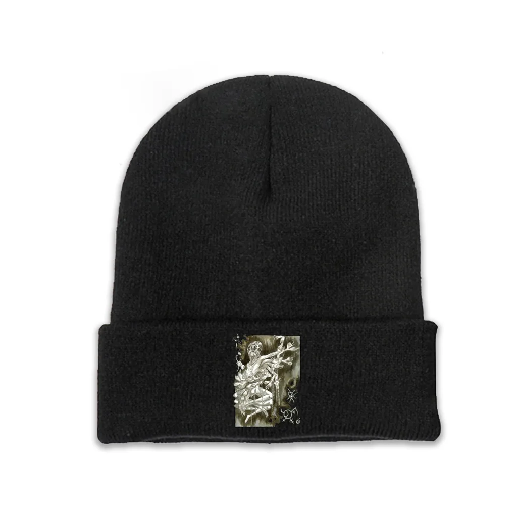 

Knit Hat SCP Foundation Fictional Organization Winter Warm Beanie Caps Silence Don't Look Men Women Fashion Casual Bonnet