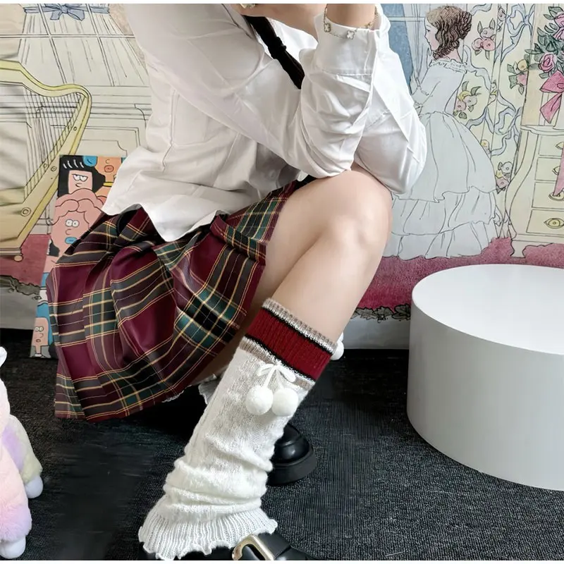 Вязаный цветной модный дизайнерский шерстяной чехол для ног теплое украшение с