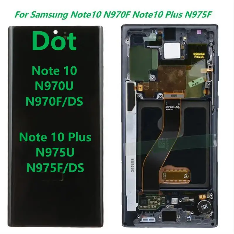 

ЖК-дисплей с сенсорным экраном для Samsung Galaxy Note 10, Note 10 Plus SM-N975F, N970F, с рамкой, оригинальный