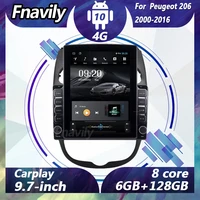 fnavily 9 7%e2%80%9c android 10 car radio for peugeot 206 video navigation dvd player car stereos audio gps dsp bt wifi 4g 2000 2016