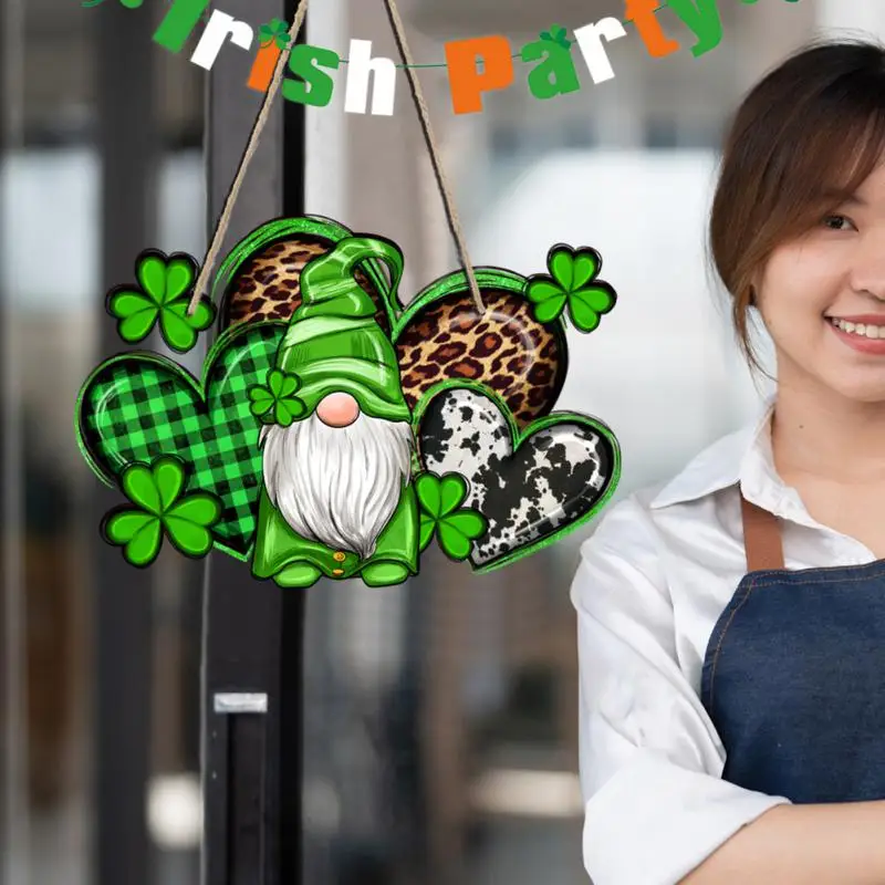 

Wooden Wall Hanging Decor Wood Pendant For Festival St. Patricks Day Clover Dwarf Dwarf Pendant Wooden Hanger Home Decoration