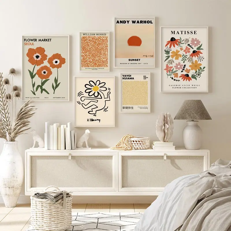 

Yayoi Kusama Posters and Prints Matisse Flower Market Wall Pictures William Morris The Museum Art Exhibition Painting Room Decor