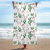 european cute little alpaca pattern towel no sand free quick dry surf poncho bath summer swimming fitness yoga xxl beach towel