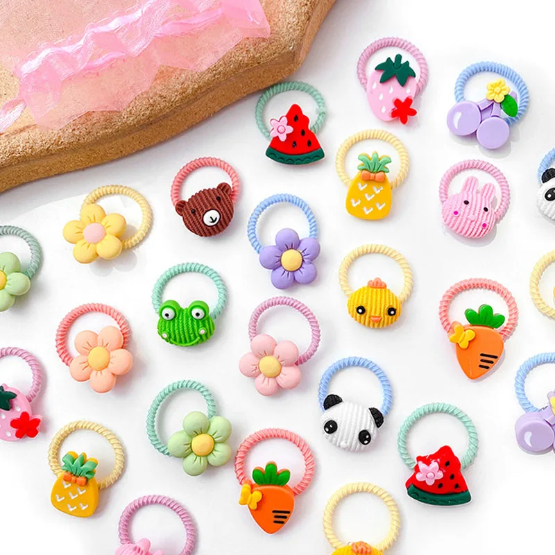 

10PCS/Set Girls Cute Hair bands Elastic Rubber Band Headwear Hair Accessories Kids Cartoon Animals Headband Ornaments Gift