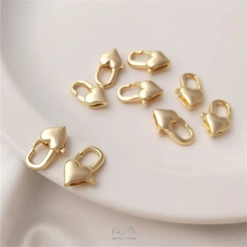 14 К позолоченная цепочка в форме персикового сердца ожерелье застежка