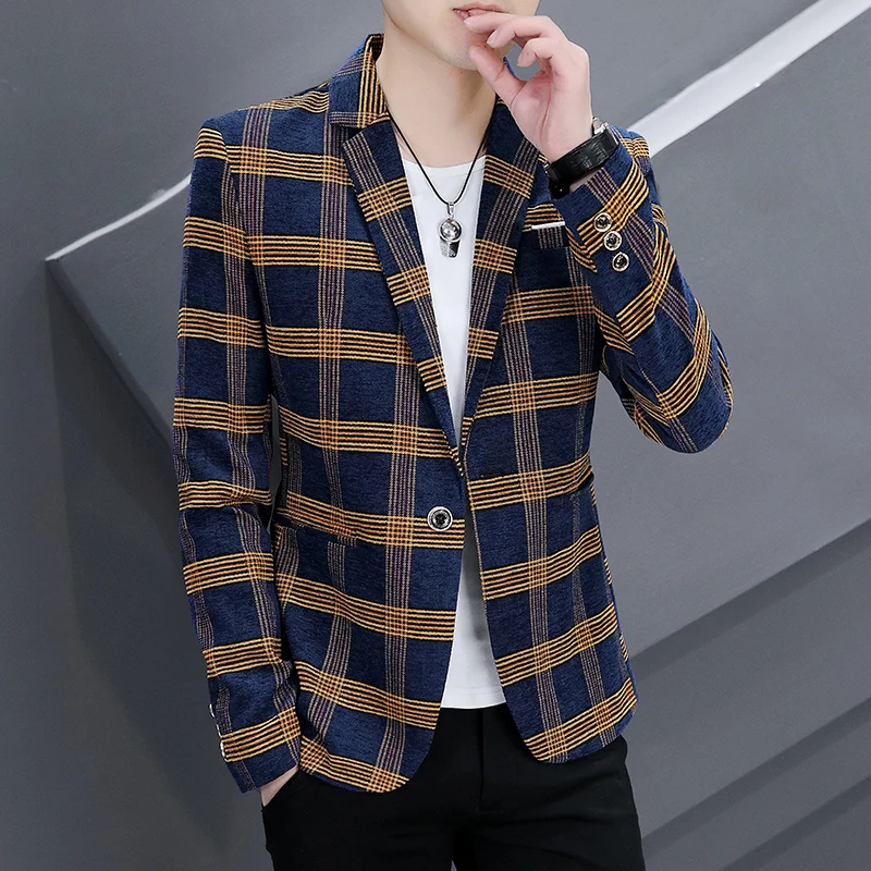 2022 Men's Blazer Fashion Spring Summer Clothing Male Suit Jacket Gradient Color Casual Slim Fit Fancy Party Singer Blazzer Coat images - 6