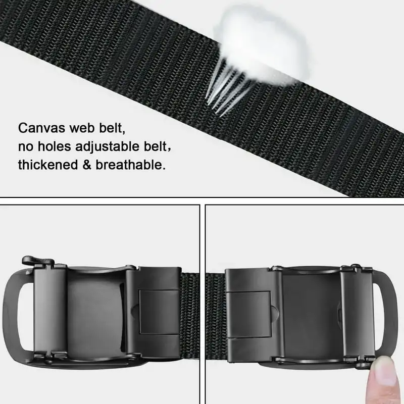

Durable Fantastic Black Nylon Tactical Belts w/ Automatic Buckle - Perfect Gift for Men Who Appreciate Quality, Fit up to 37" Wa