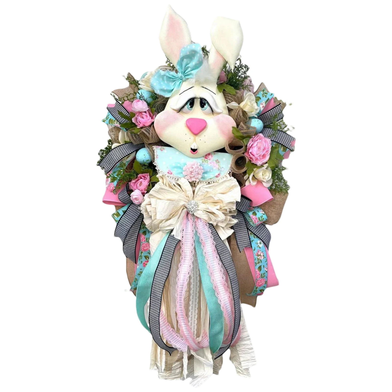 

Пасхальный дверной венок с кроликом, изысканная Пасхальная гирлянда с кроликом, Симпатичные дверные подвески, венок, декоративное пасхальн...