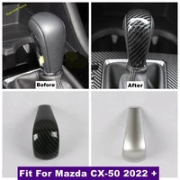 car gear shift head knob decoration cover trim fit for mazda cx 50 2022 2023 matte carbon fiber look interior accessories