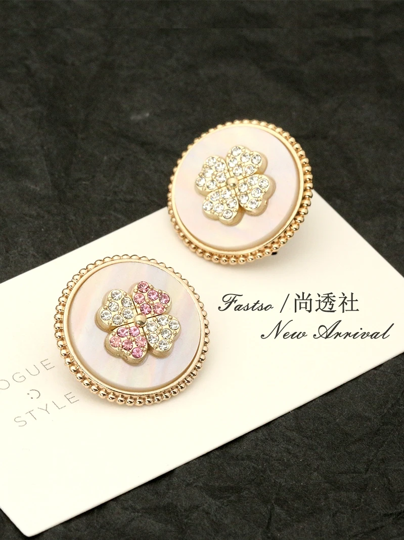 18, 23 мм 6 шт Сердце Любовь Стразы Цветок швейные кнопки для одежды Роскошные Вязание рукоделие аксессуары Золото Металл жемчуг