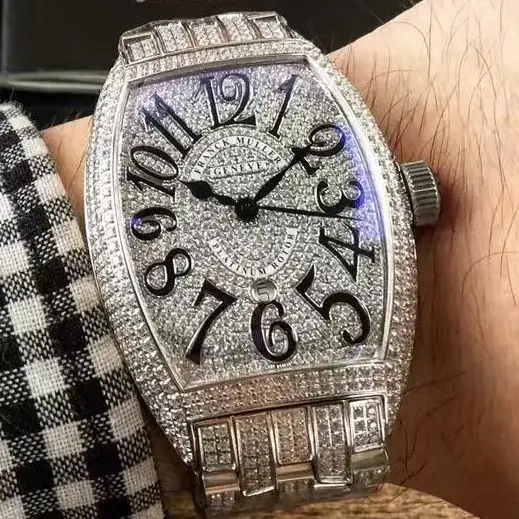 

Men's Watch Mechanical Automatic Starry Steel Belt Inlaid Diamond Watch Full Body Diamond Waterproof Business Watch