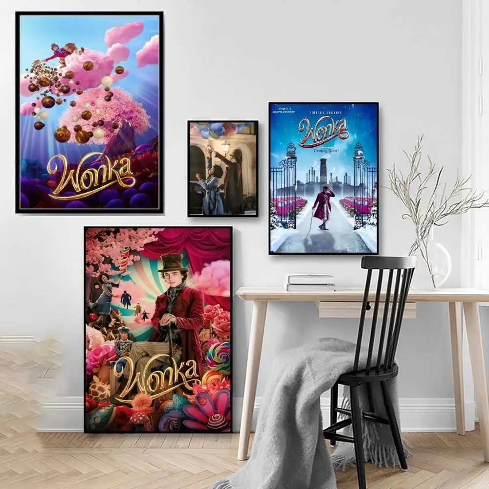 Фото W-Wonka постер фильма без рамки постер крафт-клуб барная бумага винтажный постер настенная живопись наклейки для спальни и учебы №2