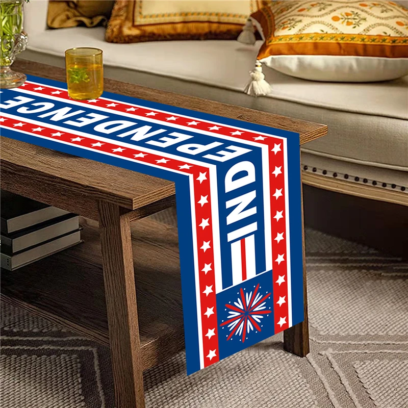 American Independence Day Decoration Table Runner Statue of Liberty Home Decor Cloth Party White Red Blue Color Tablecloth