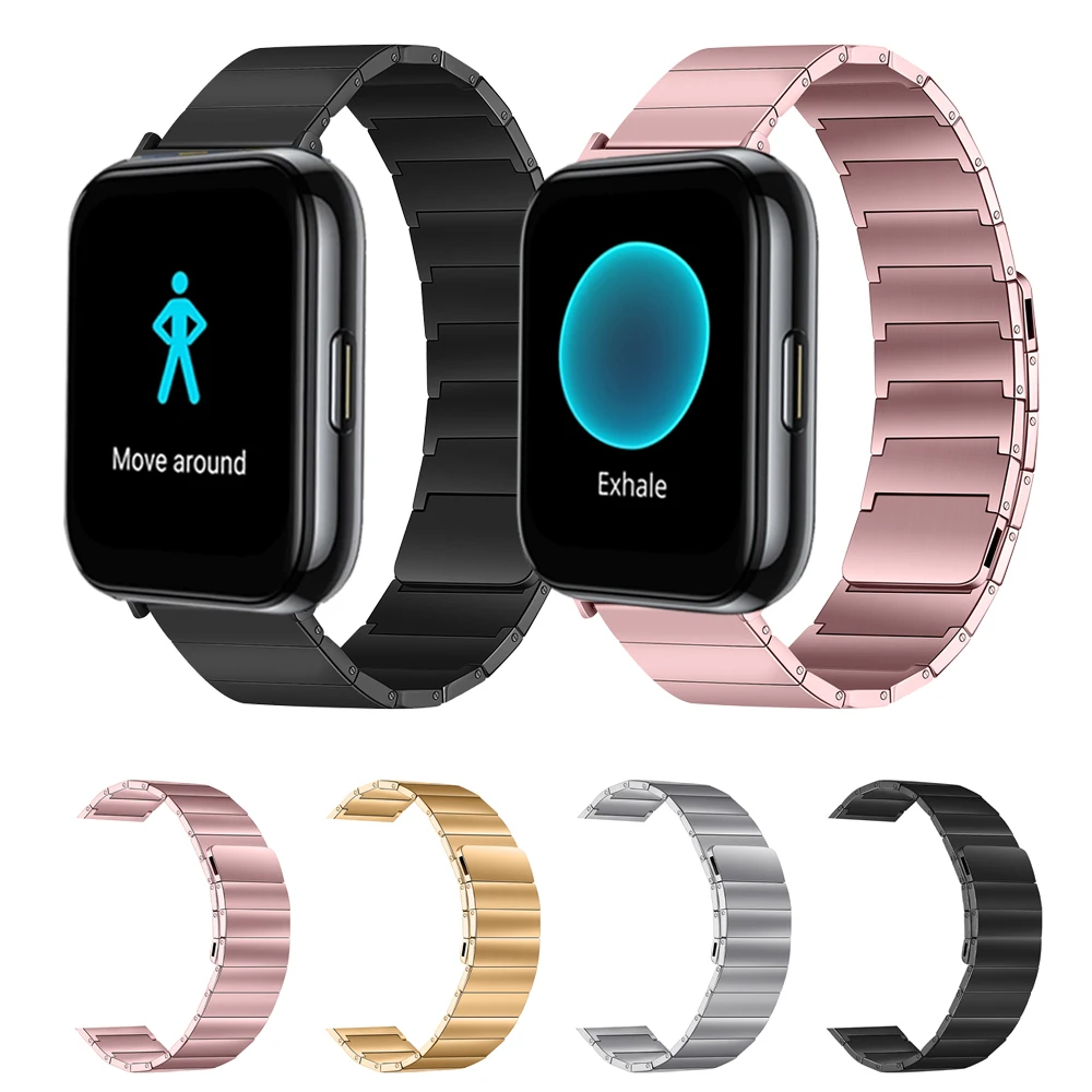

Ремешок магнитный для Realme Watch S Pro, браслет из нержавеющей стали с металлической петлей, аксессуары для часов, 20 мм 22 мм