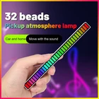 RGB-подсветка светодиодная для управления звуком, лампа с музыкальным звукоснимателем и ритмом окружающей атмосферы, ночсветильник для бара, украшение для дома и автомобиля